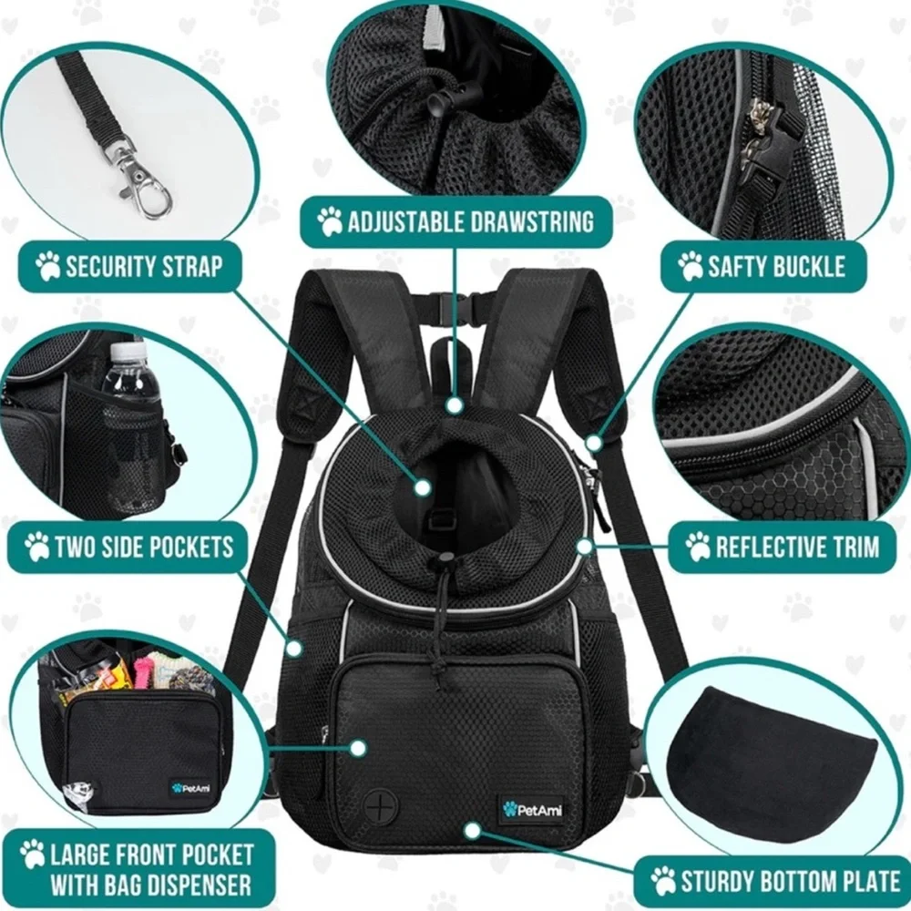 Deluxe PETAMI Pet Carrier Front and Back Pack